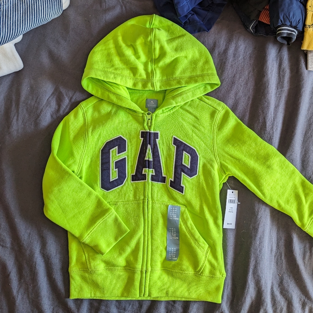 Gap Neon Yellow Hoodie Size 4T